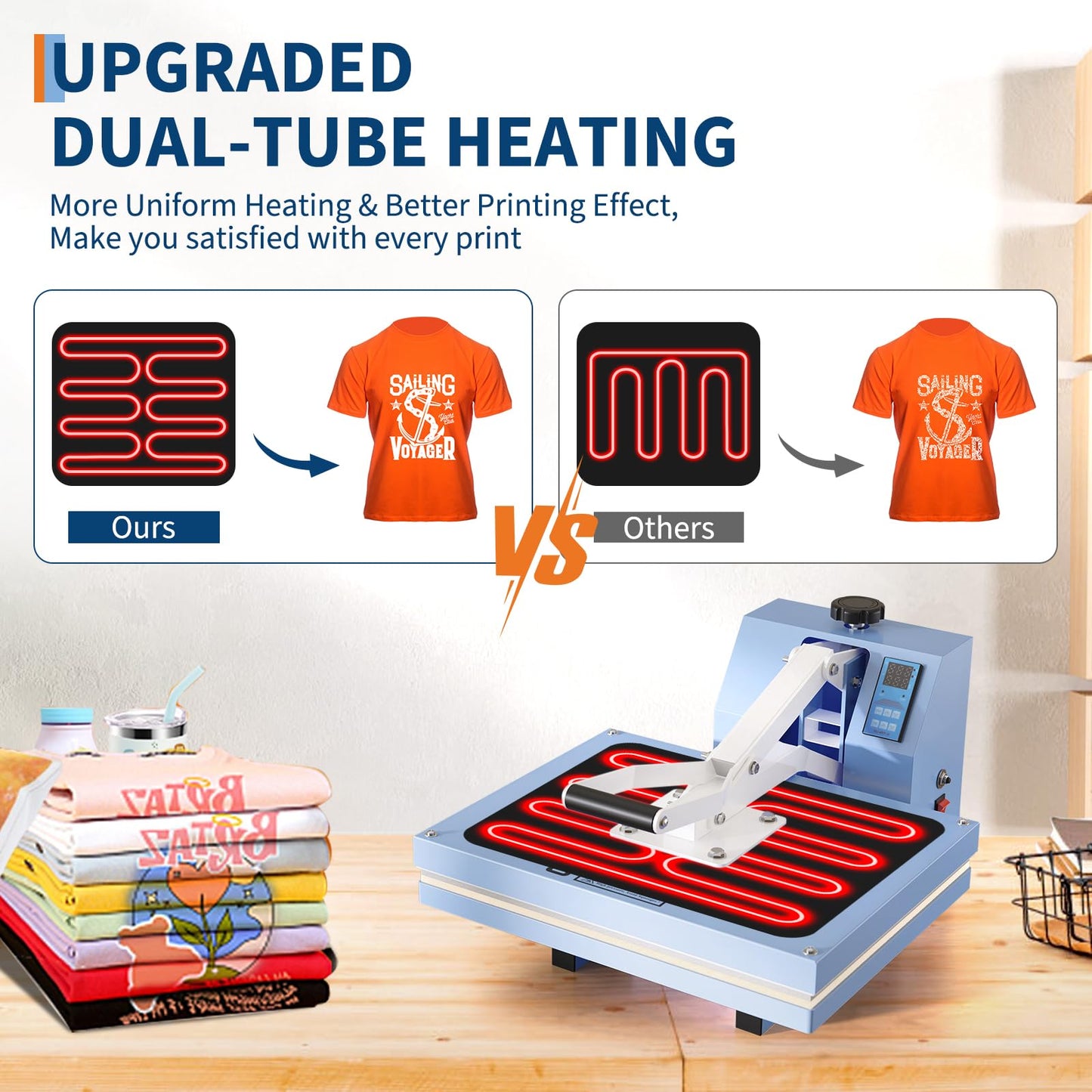 Garvee Heat Press,16x20 Heat Press Machine for t-Shirt, Professional Clamshell Sublimation Transfer Printer, Fast Heating, Digital Precise Temperature Control, Industrial Digital Heat Transfer Machine