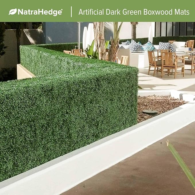 NatraHedge Artificial Boxwood Hedge Mat 20"x 20" Panels (12 Pack)