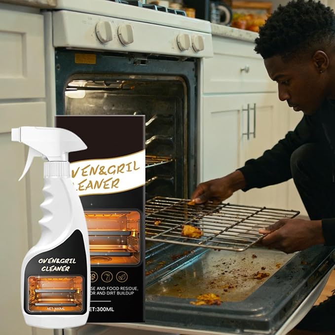 Oven and Grill Cleaner,300ml Degreaser for Grease Oil,Fryer Degreasing Spray | for Homeowners Busy Families Renters To Remove Grease Stain Oil From Microwave Oven Grill Kitchen
