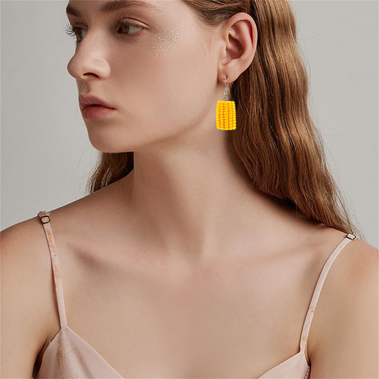 MALOYANVE Corn Earrings for Women 3D Funny Resin Handmade Lightweight Statement Lifelike Food Dangle Drop Earrings Thanksgiving Day Holiday Jewelry Gifts (Long)
