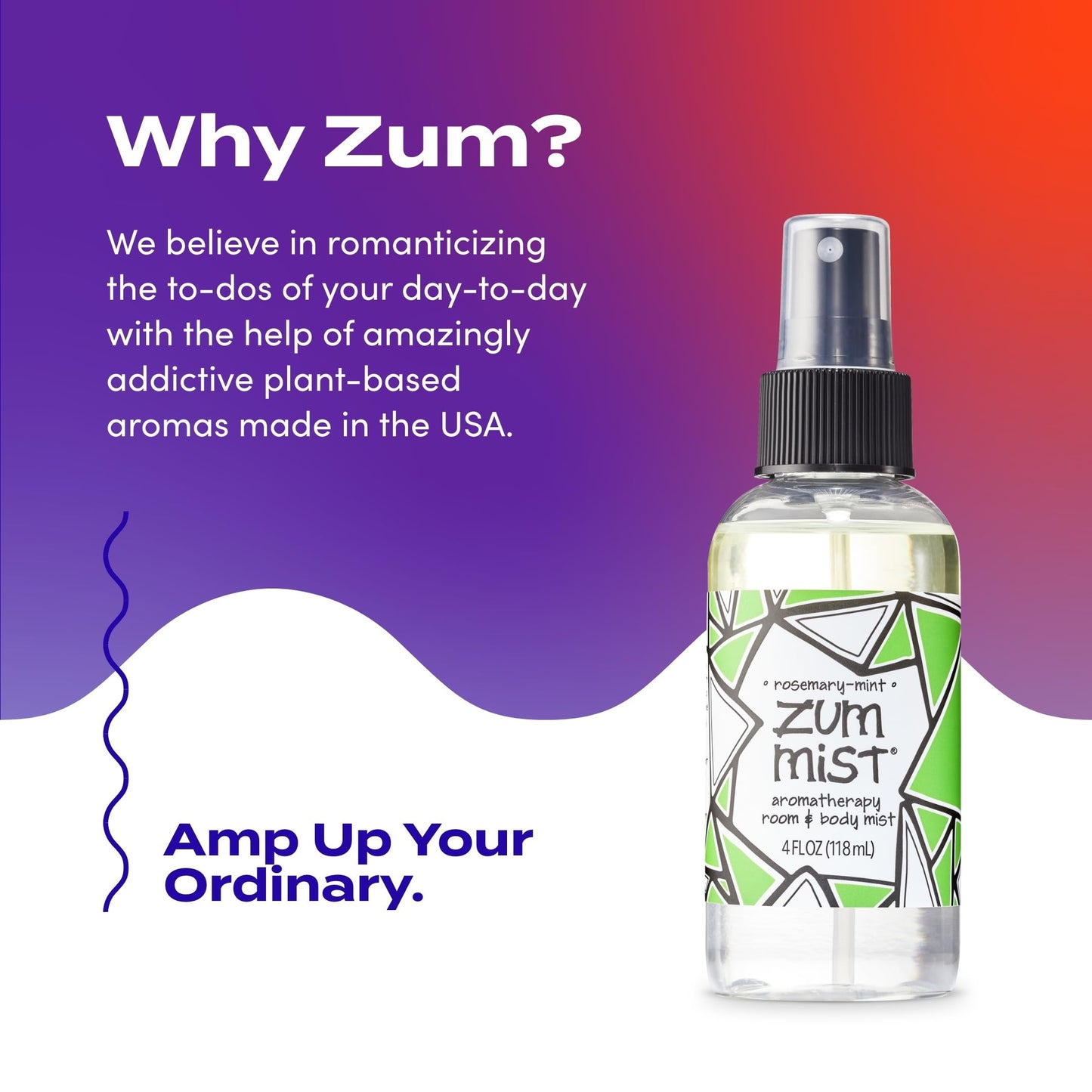 Indigo Wild Zum Mist Room & Body Spray - Aromatherapy Essential Oil Spray - Natural Body Mist & Room Spray - Rosemary-Mint Scent