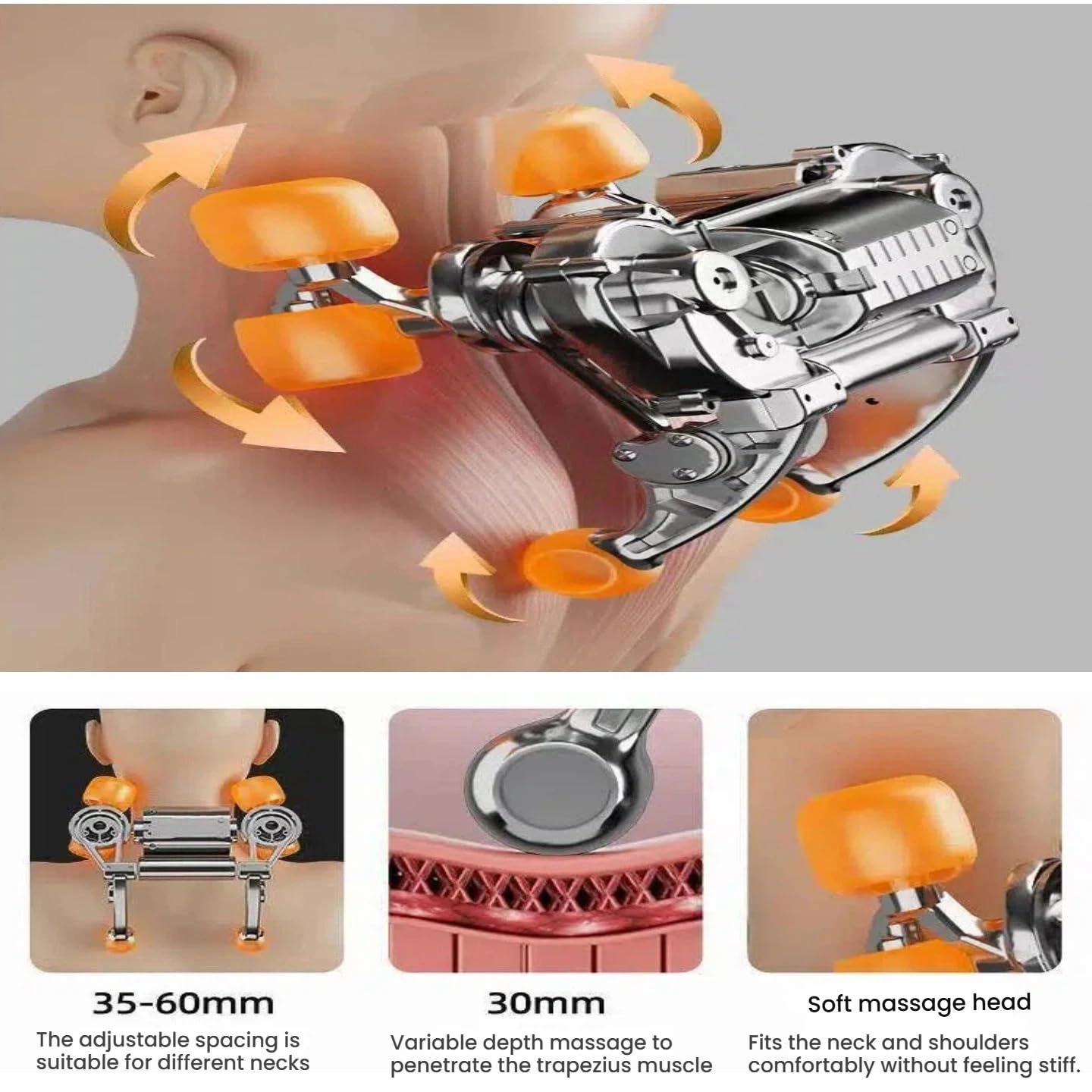 TIZYFF Back and Neck Massager, Gifts, Massage Seat, Shiatsu Massage Chair with Heat and Vibration for Neck, Back, Shoulders, Use at Home and Office, Black
