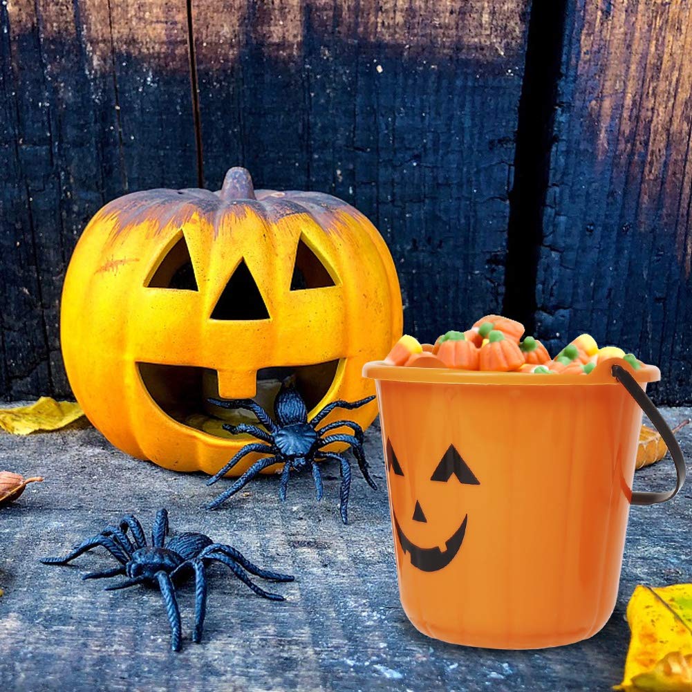 Zcaukya Halloween Trick Treat Candy Buckets, 6-Pack Plastic Pumpkin Pails