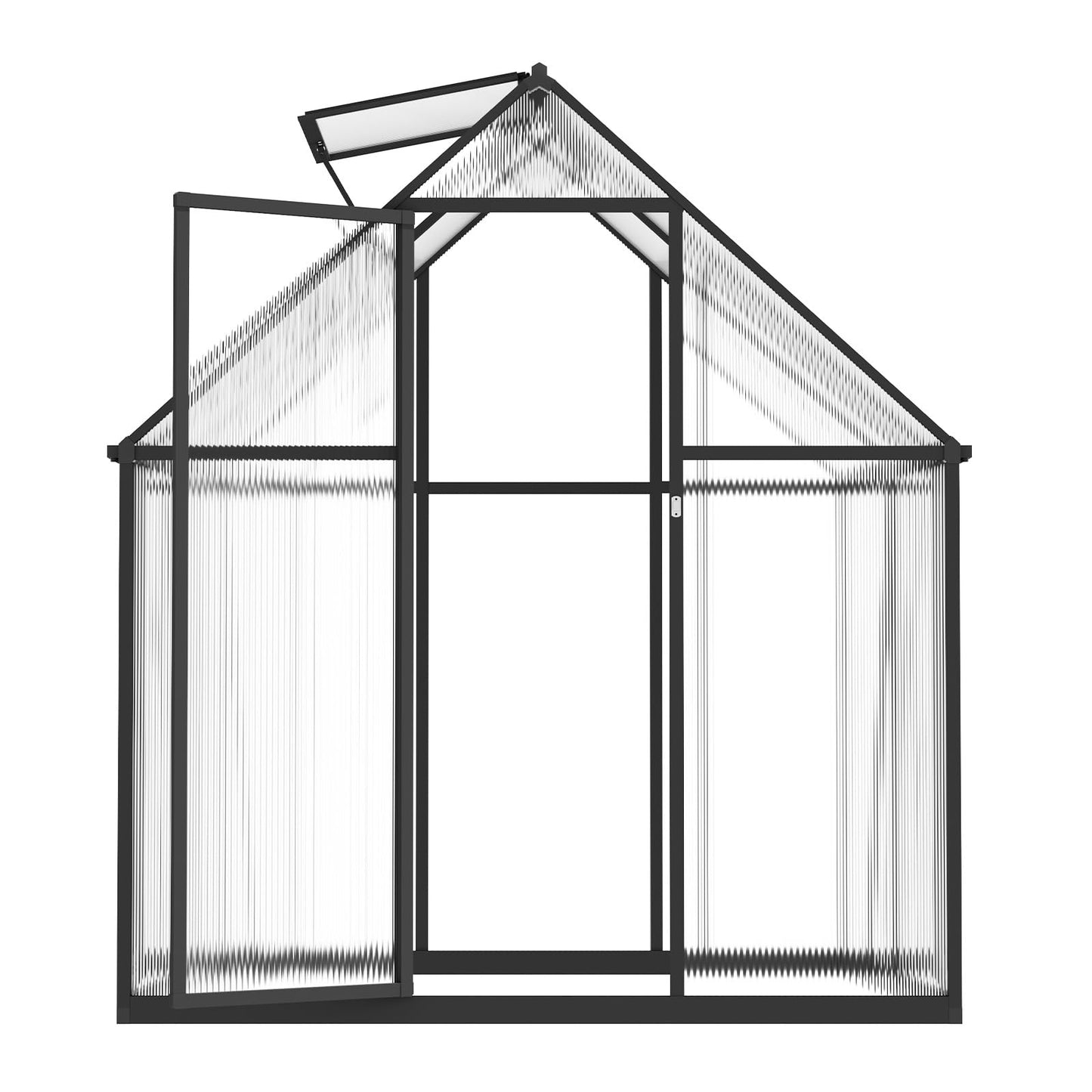 VEVOR 6 x 4 FT Polycarbonate Greenhouse, Heavy Duty Outdoor Green House with Adjustable Vent & Push-Pull Lockable Door, Quick Setup, Aluminum Frame Walk-in Greenhouse Sunroom for Outside Garden Lawn