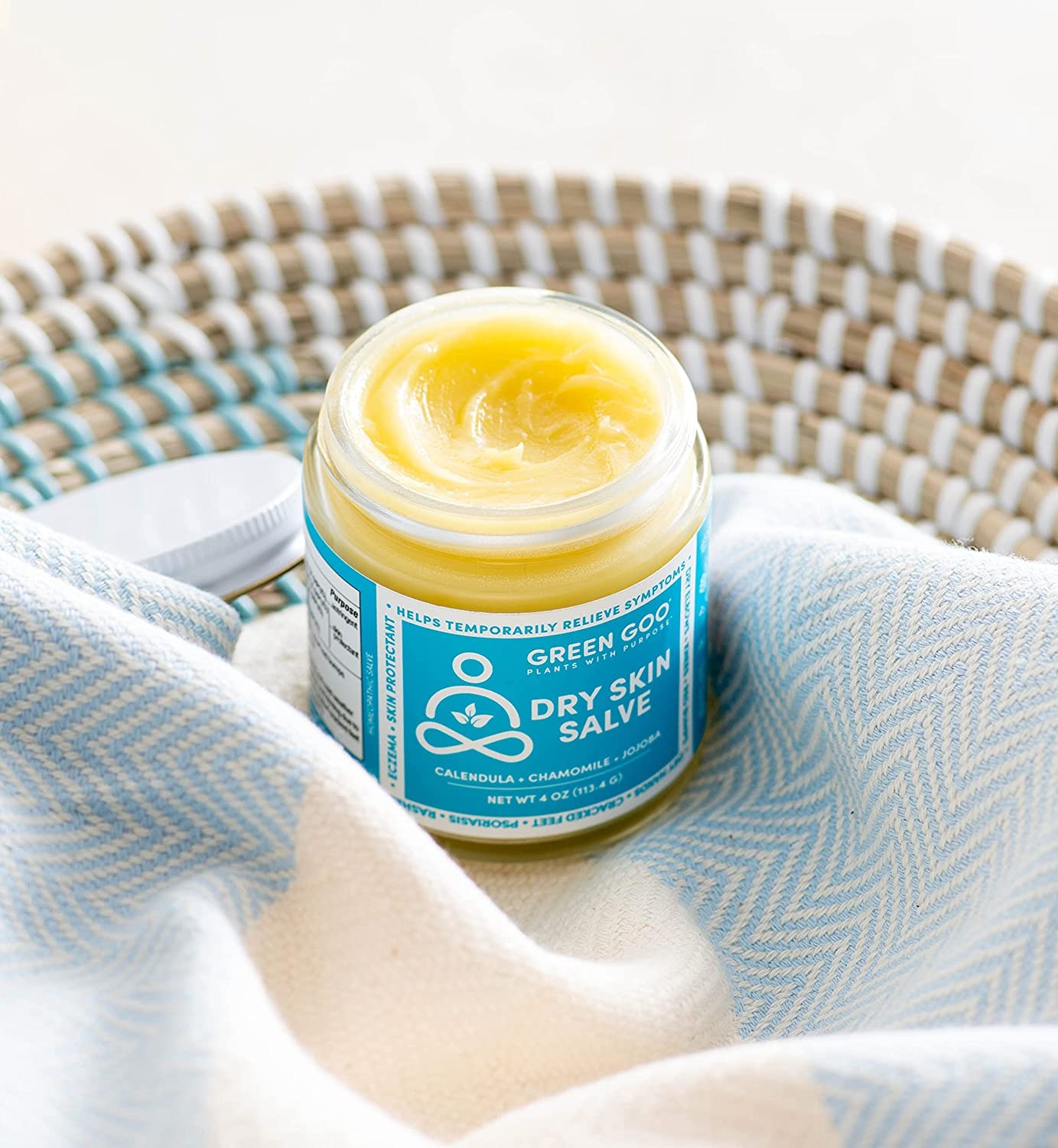 Green Goo Dry Skin Salve, All-Natural Moisturizer for Hydrating The Body & Face, Helps Alleviate Symptoms of Chronic Skin Condit
