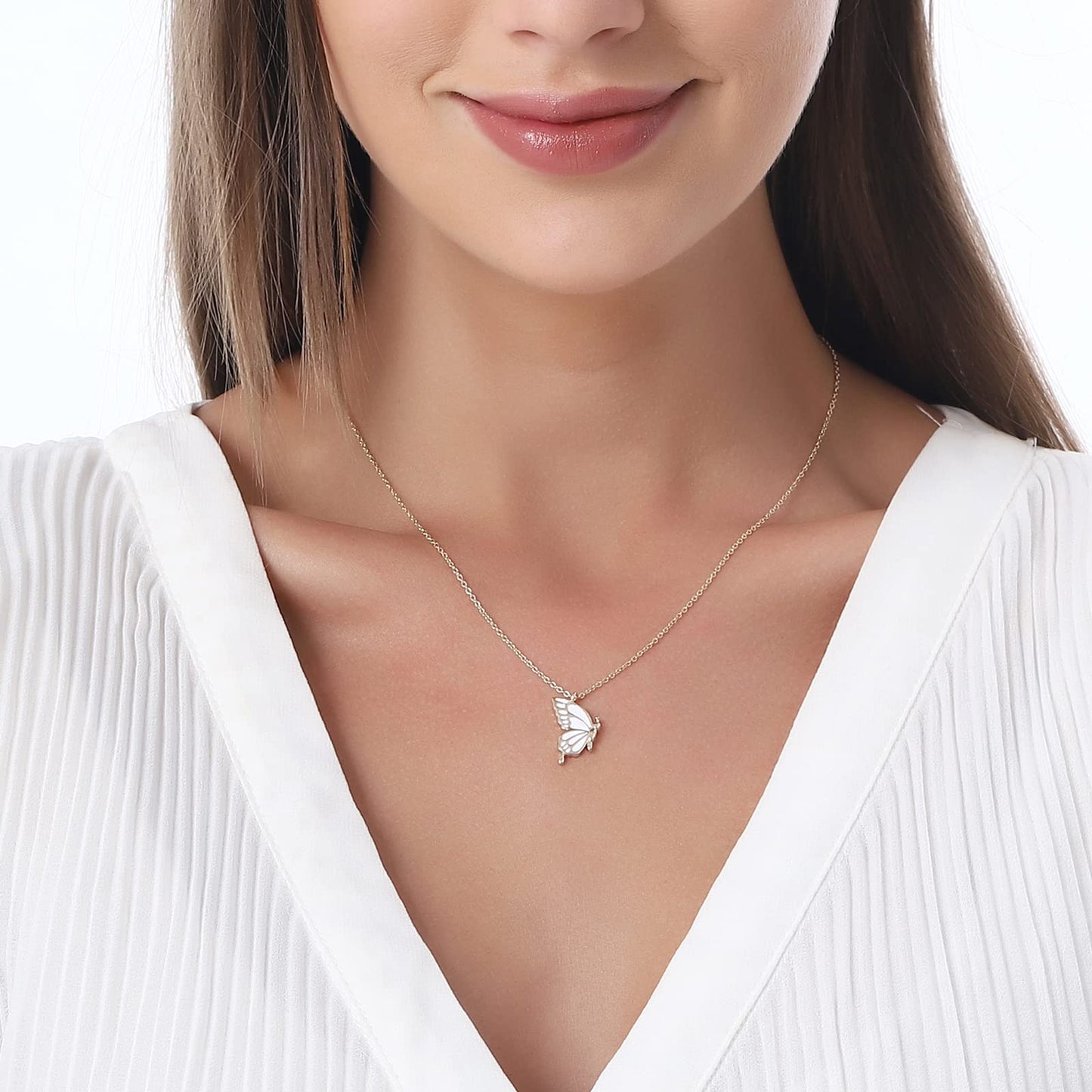Friendship Necklace - Best Friend BFF Butterfly Matching Necklace Gifts for Women Friends, Long Distance Birthday Christmas Vale