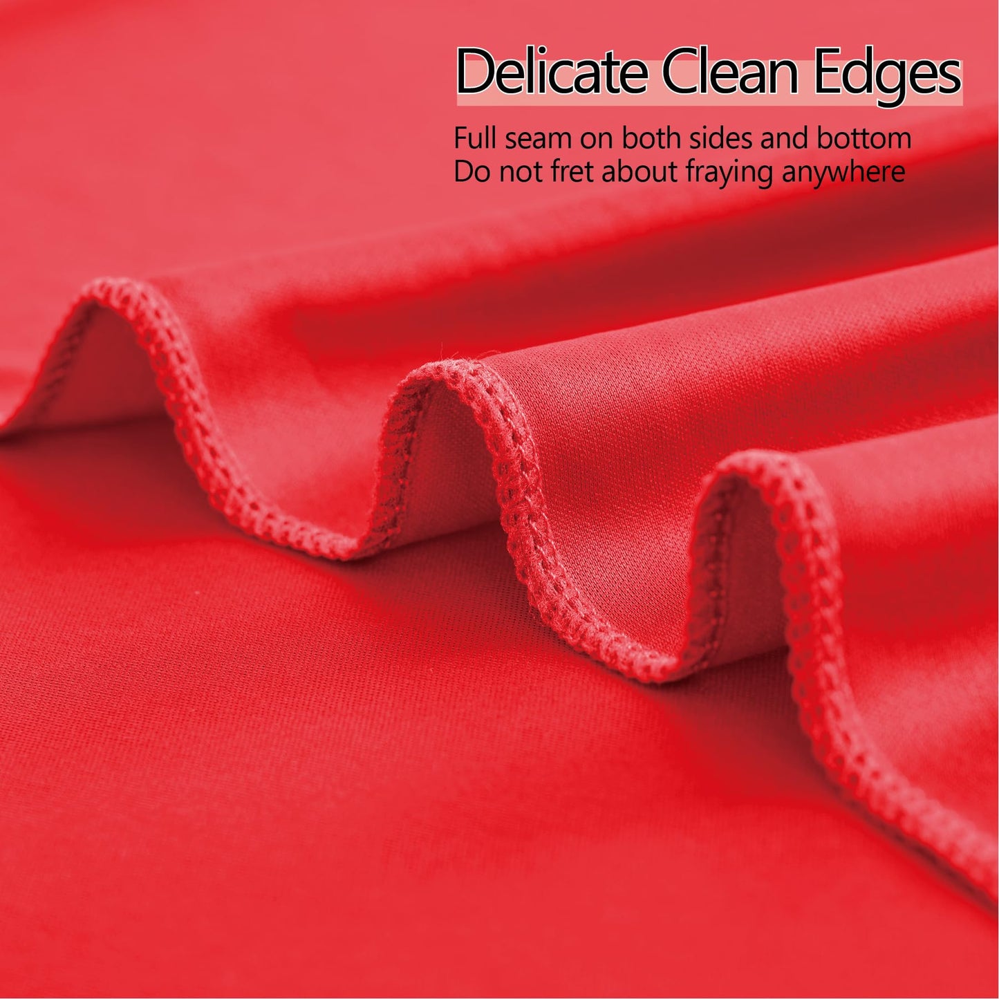 10Ft X 10Ft Thick Red Backdrop Curtains For Parties, 2 Panels 5Ft X 10Ft Non See Through Red Polyester Wedding Drapes Photo Back