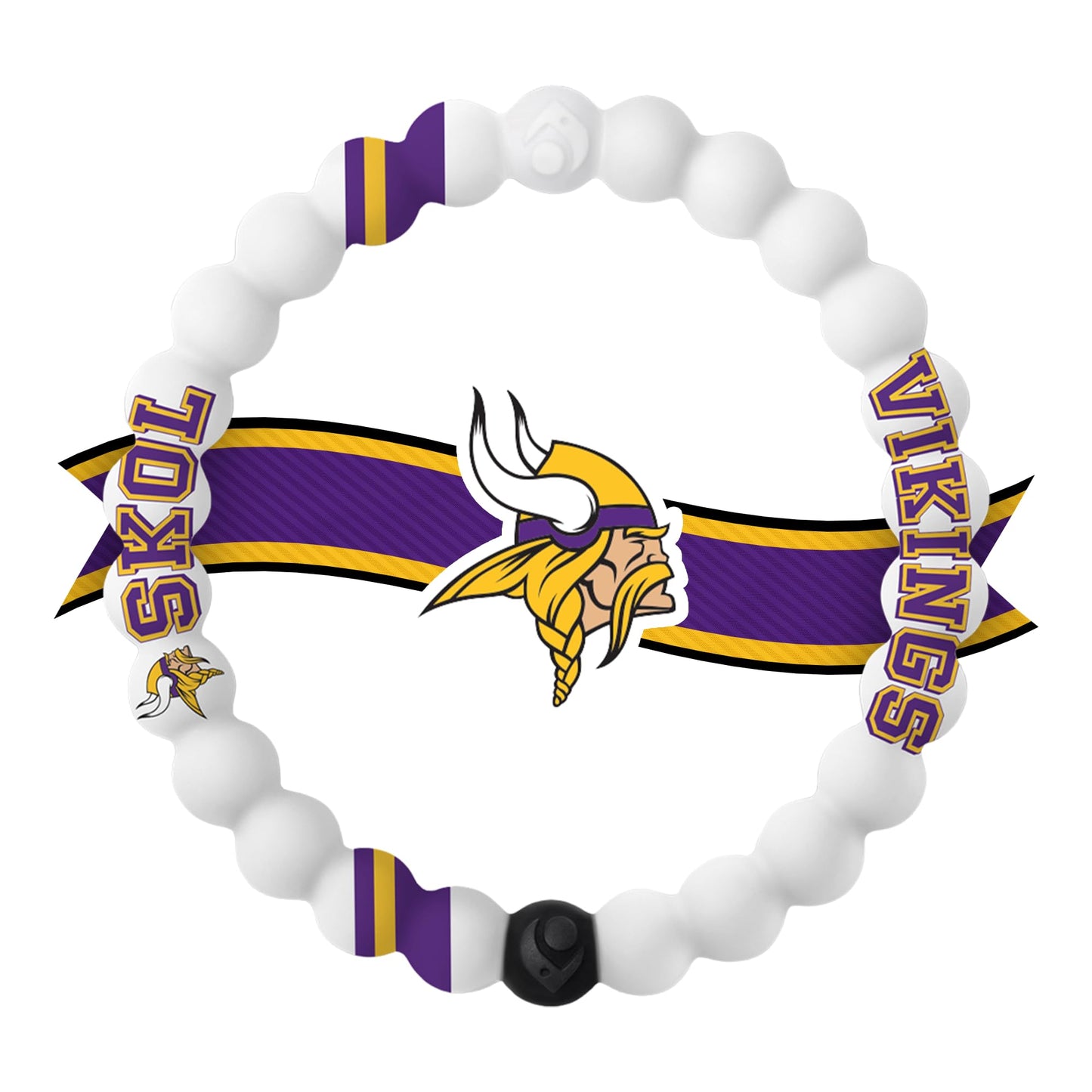 Lokai NFL Football Collection Silicone Beaded Bracelet, Minnesota Vikings Classic (Large) - Beaded Bracelet for Women & Men, Sil