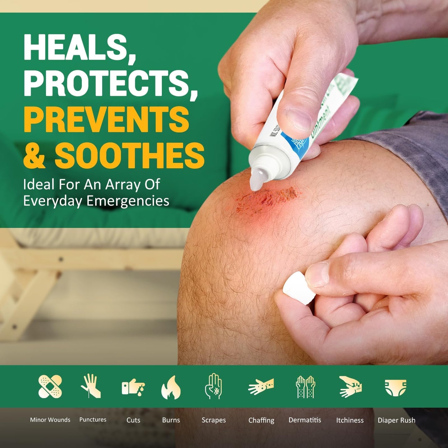 MED PRIDE Bacitracin with Zinc Ointment Antibiotic Bacitracin for Infection Prevention and Skin Relief, 1 Oz Tube