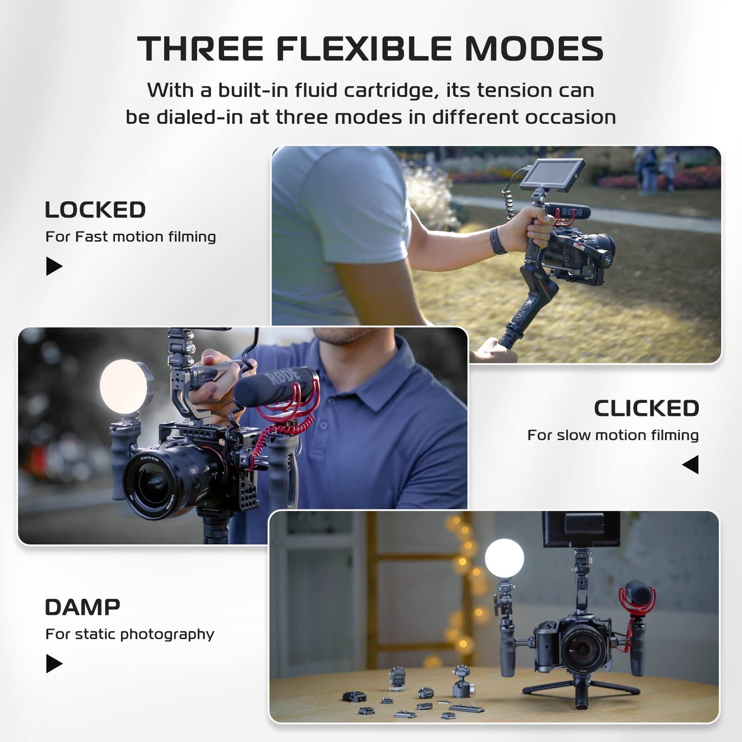 Falcam F22 Camera Monitor Mount, Dual Quick Release Field Monitor Mount Holder With 1/4 Screws, 360 Swivel And 180 Tilt Aluminu