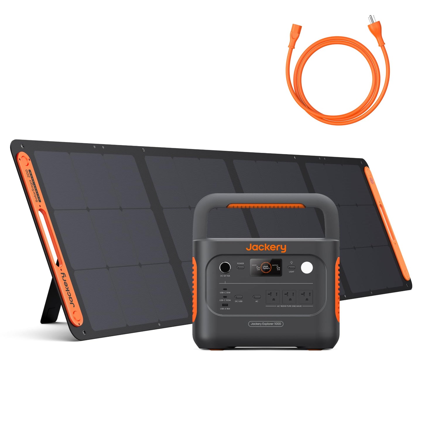Jackery Solar Generator 1000 v2 with 200W Solar Panel,1070Wh Portable Power Station LiFePO4 Battery,1500W AC/100W USB-C Output,f