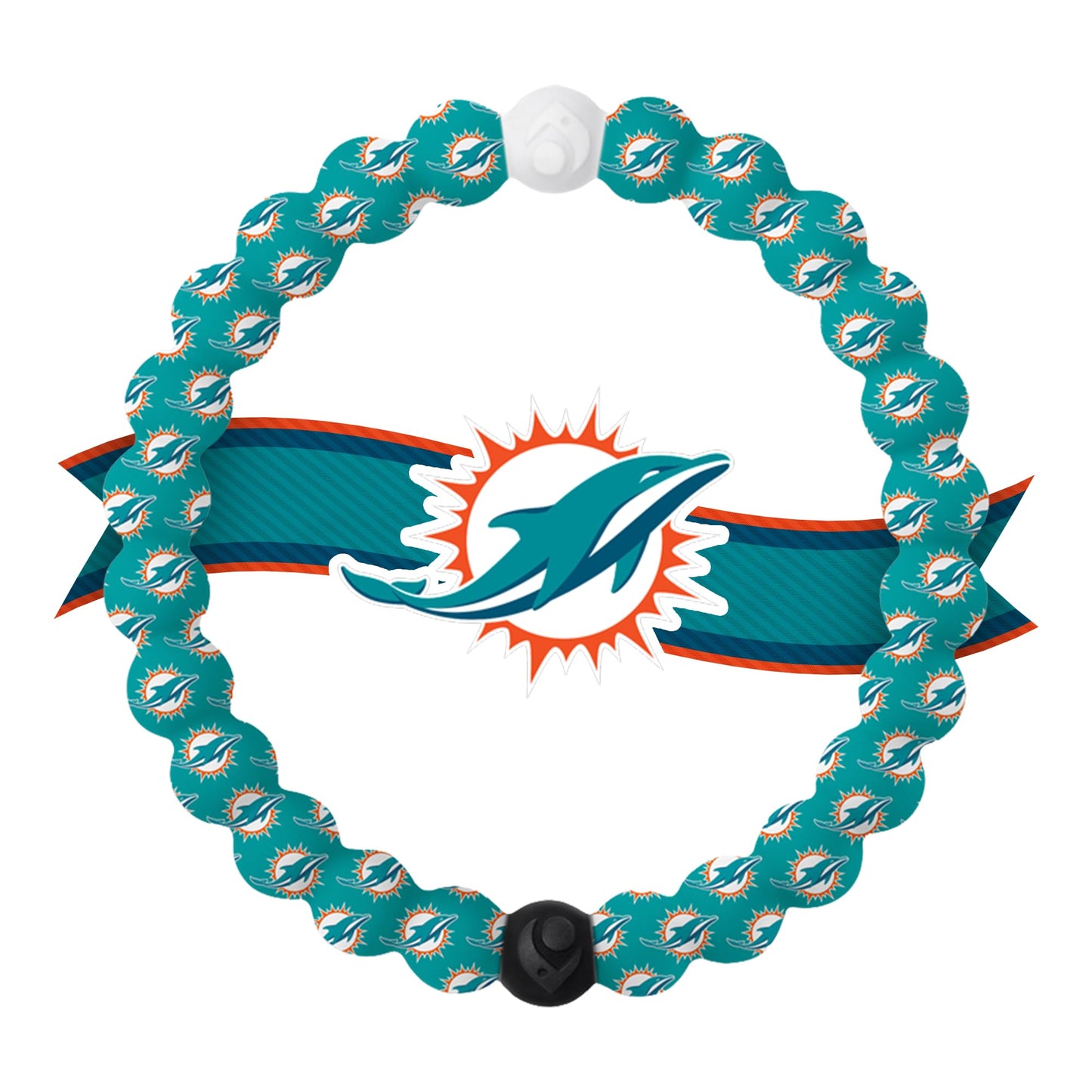 Lokai Silicone Beaded Bracelet for Men & Women, NFL Football Collection - Miami Dolphins, Medium - Silicone Jewelry Fashion Brac