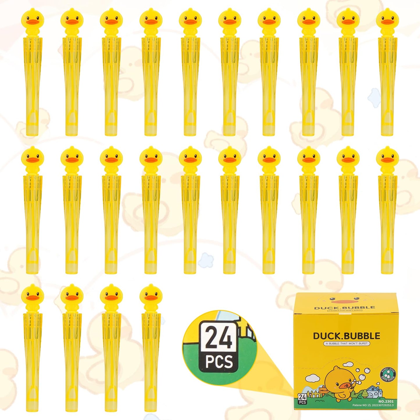 Duck Party Favors Bubble Wands for Kids Rubber Duck Toy Series Birthday Presents Giveaways Little Ducky Bubbles Blowing Toys