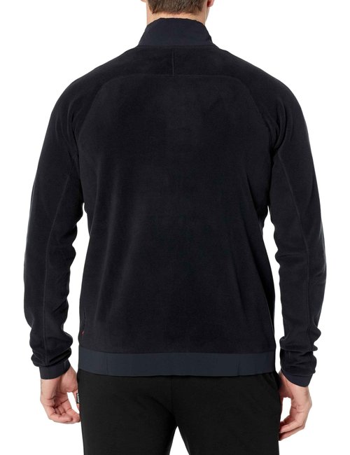 Salomon Men's ESSENTIAL MICRO FLEECE Half Zip Midlayer, DEEP BLACK, Large