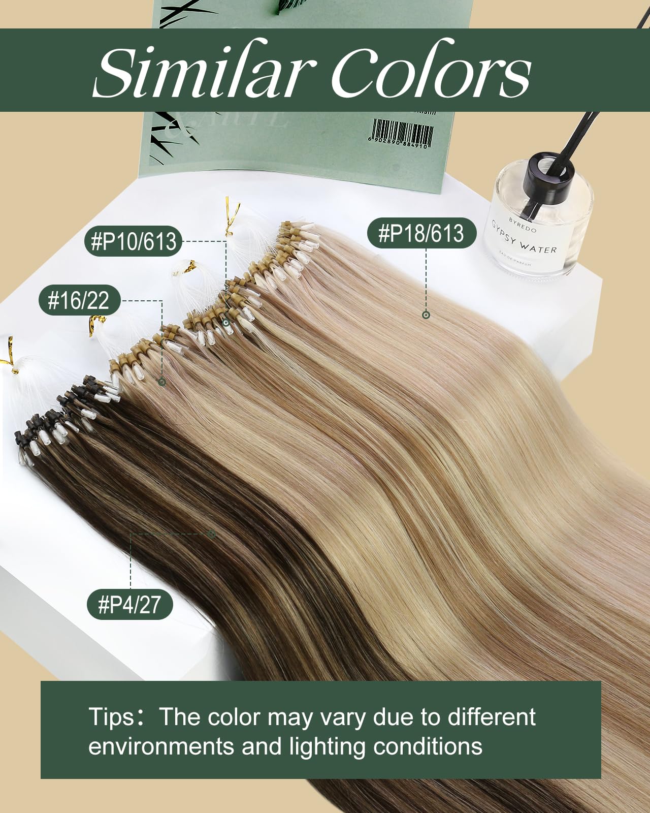 Ugeat Micro Beads Hair Extensions Golden Brown Highlights Bleach Blonde Micro Loop Hair Extensions Bleach Blonde Micro Rings Hai