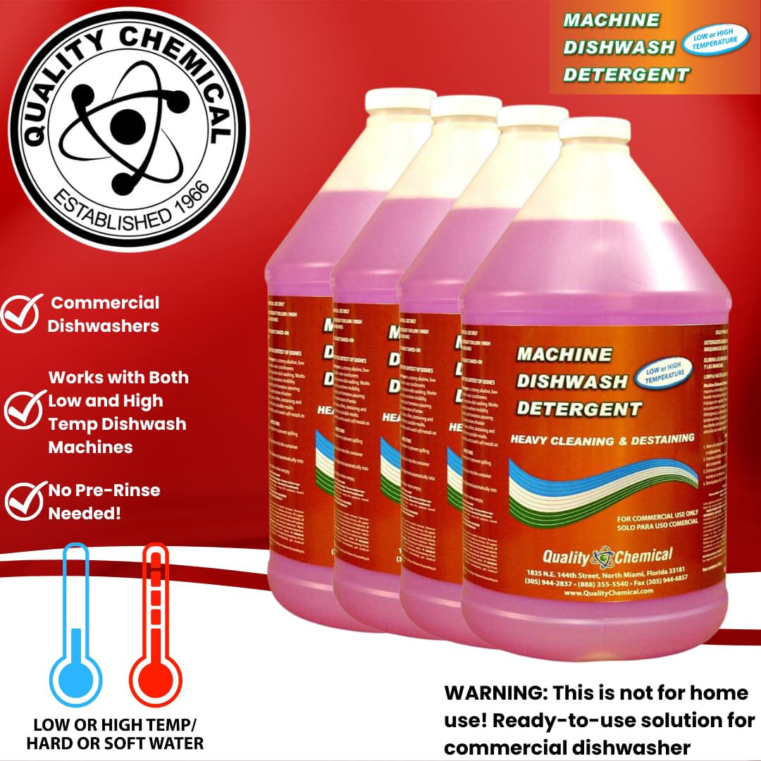 Commercial Industrial Grade Machine Dishwash Detergent - A premium grade detergent for low or high temp dishwash machines-4 gallon case