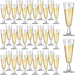 SUREHOME Plastic Champagne Flutes 40 Pack Disposable Champagne Glasses 5oz Clear Plastic Mimosa Glasses Wedding Cocktail C...