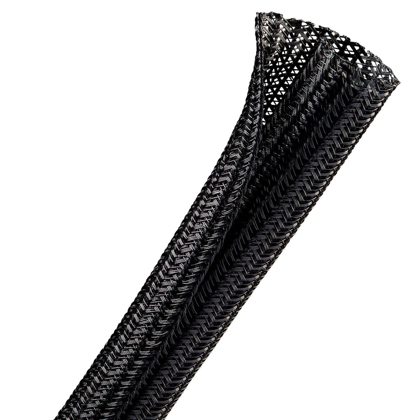Techflex 1/2 F6 Split Braided Sleeving | Total 100 Feet | Color: Black