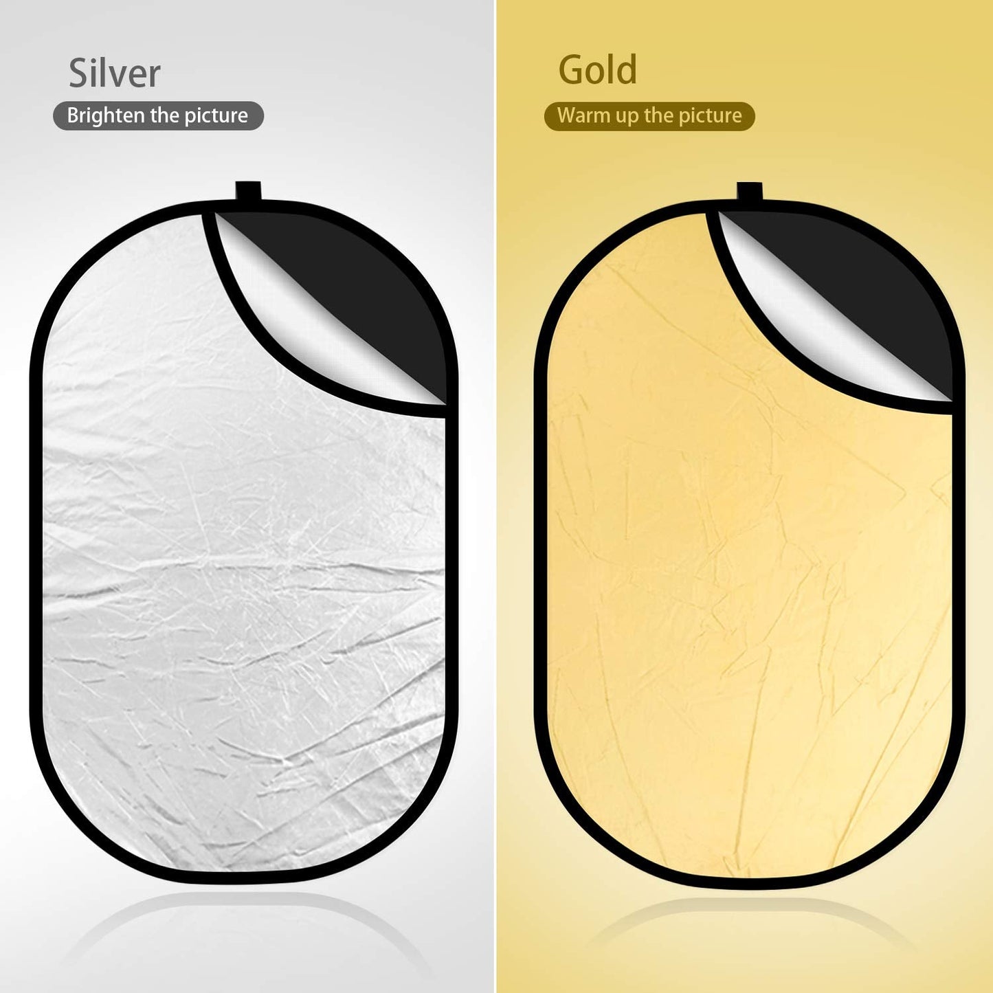 Konseen 4 in 1 Collapsible Pop Up Backdrop Reflector Panel for Photographys 1.5x2 M/5x6.5feet Chromakey 100% Cotton Muslin Black White Reversible Photo Background Screen with Carry Bag
