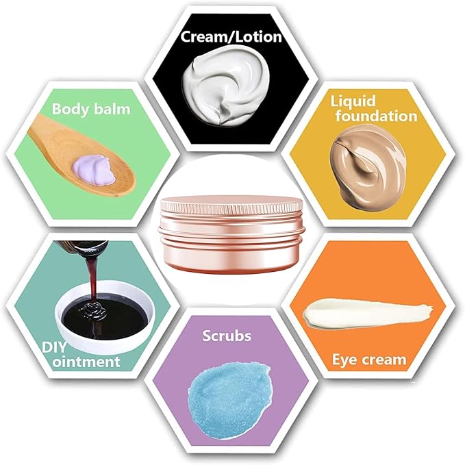 4 Ounce Aluminum Tin Jar with Screw Cap 120mL Tin Cans Refillable Containers for Cosmetic, Lip Balm, Cream, Lotion, Balms, Spices, Salve, Rose Gold 40 Pcs