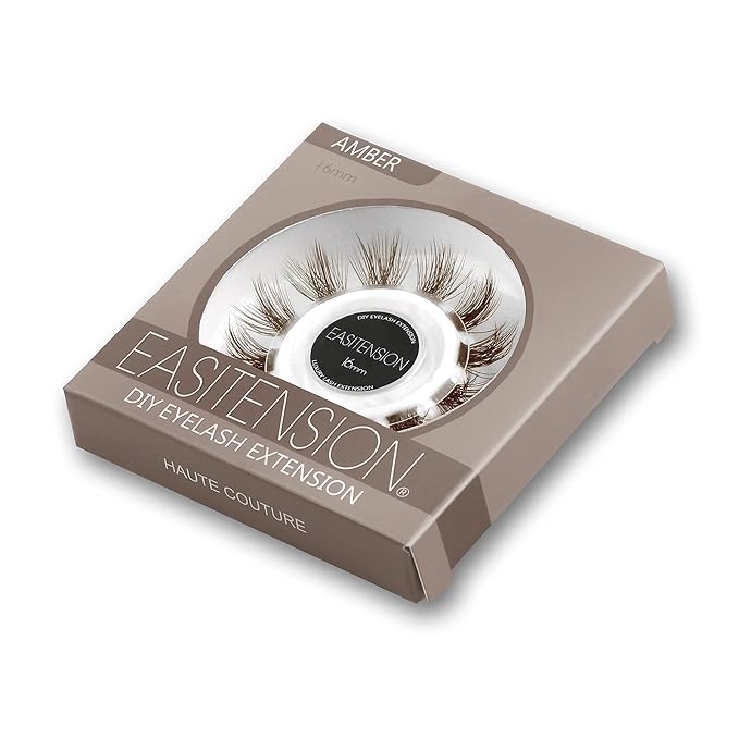 DIY Eyelash Extension, 3D Effect Individual Melt Flare Lash Cluster Natural Lashes Set, Home Eyelash Extension, Lashes Pack (14MM-Amber)