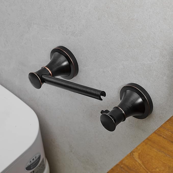 RUMOSE Toilet Paper Roll Holder Bathroom Flexible Pivoting Tissue Handle on Wall Mounted Oil Rubbed Bronze Rustproof Toilet Tissue Roll Holder,Stainless Steel