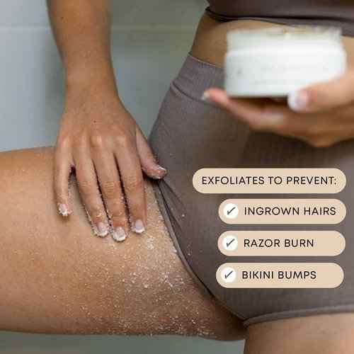 Bushbalm Nude, Bermuda, and Sweet Escape Set - Prevent Ingrown Hairs, Remove Dark Spots, Rejuvenate Dull Skin - Exfoliating Scrub for Soft and Glowing Skin, 236 ml Each