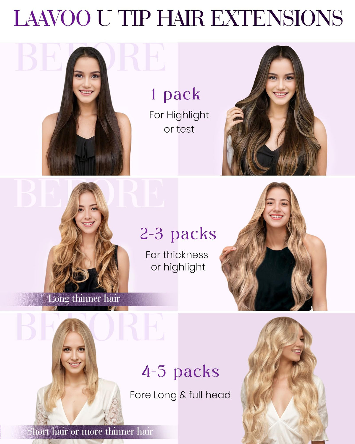 LaaVoo K Tips Hair Extensions Human Hair Light Brown Mix Blonde Utip Human Hair Extensions Hot Fusion 14 Inch 50g 50s
