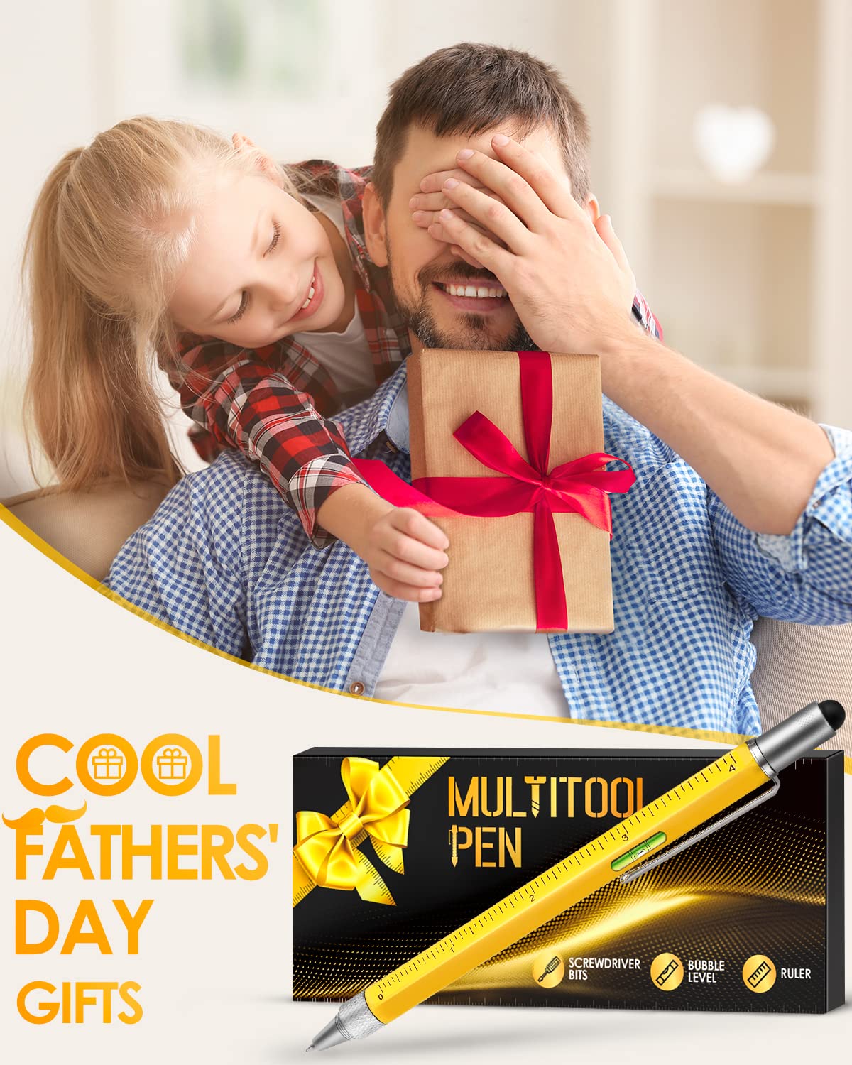 Gifts for Men Multitool Pen, Stocking Stuffers for Men Women, Unique Christmas Gifts for Men Him Gadgets for Men, Birthday Gifts for Dad Hunsband Adult Engineer Woodworker Carpenter Construction Tools
