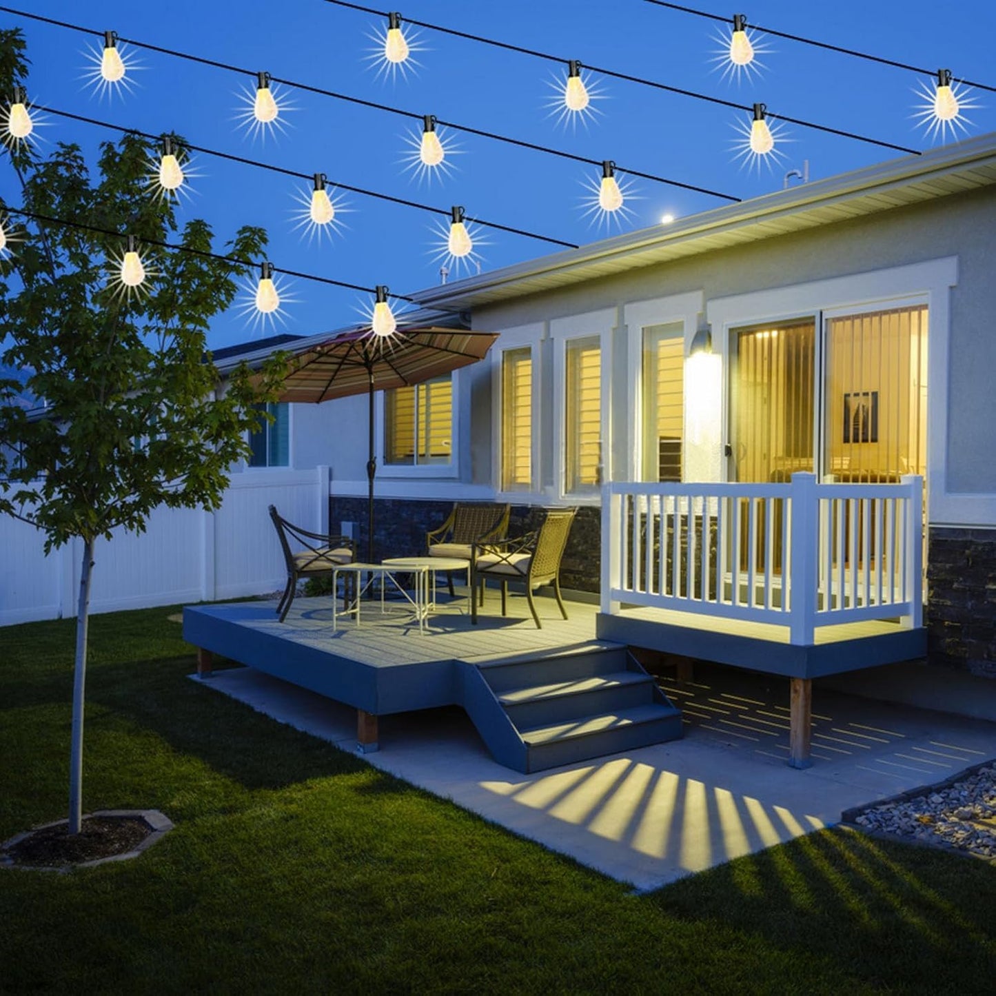 REEMEER 120FT Outdoor String Lights, Ultra Long Waterproof 30+2 Shatterproof Bulbs Led Outside Patio Lights for Porch Deck Garden Backyard Balcony Wedding Party Decor