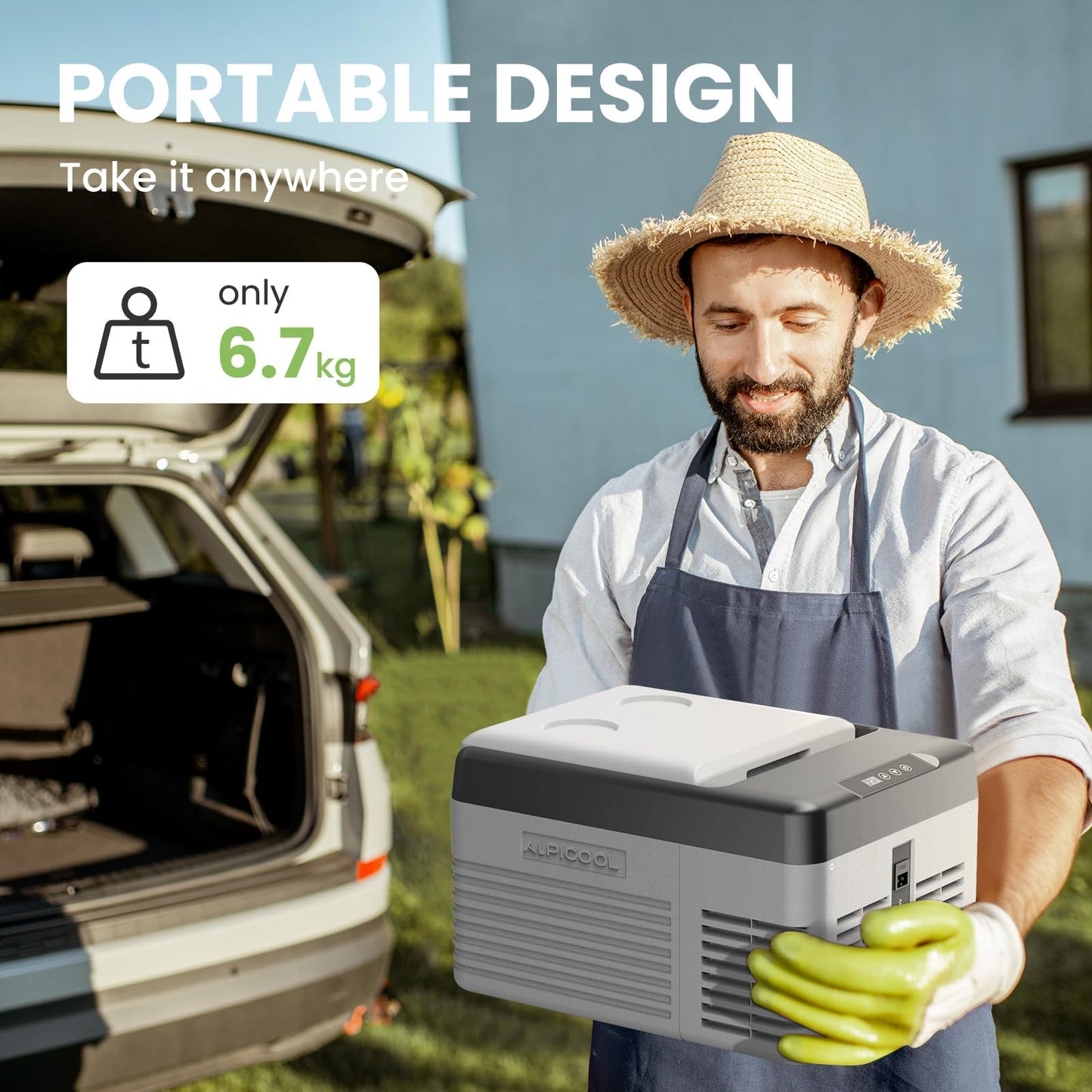 Alpicool Car Refrigerator 12 Volt Portable Car Fridge 10 Quart(9 L Electric Cooler with AC/DC,Car Refrigerator Freezer for Truck Van RV Camper SUV, Camping Boat Travel,-4~68°F