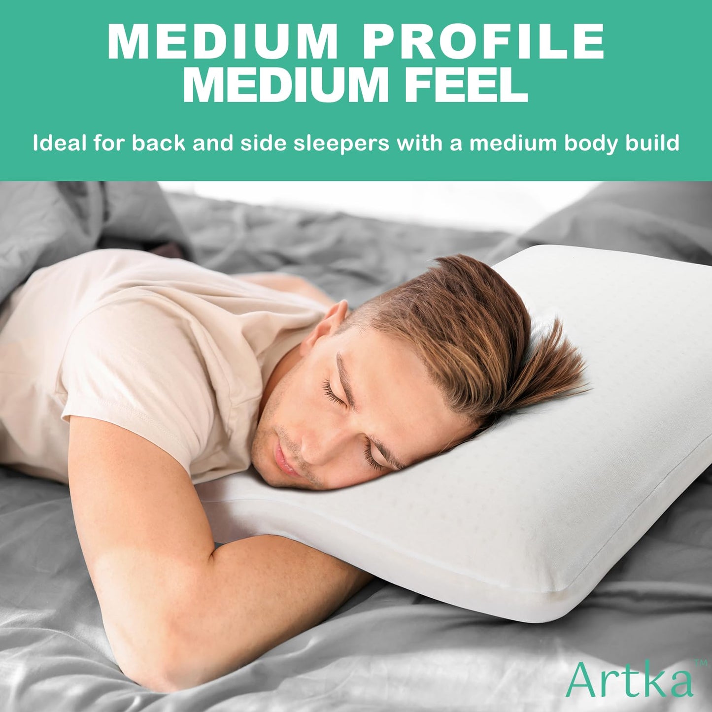 Miebeiea 100% Natural Talalay Latex Pillow for Sleeping with Removable Cotton Cover, Premium Soft Bed Pillow Helps Relieve Pain and Pressure, Suitable for Side Back or Stomach Sleepers