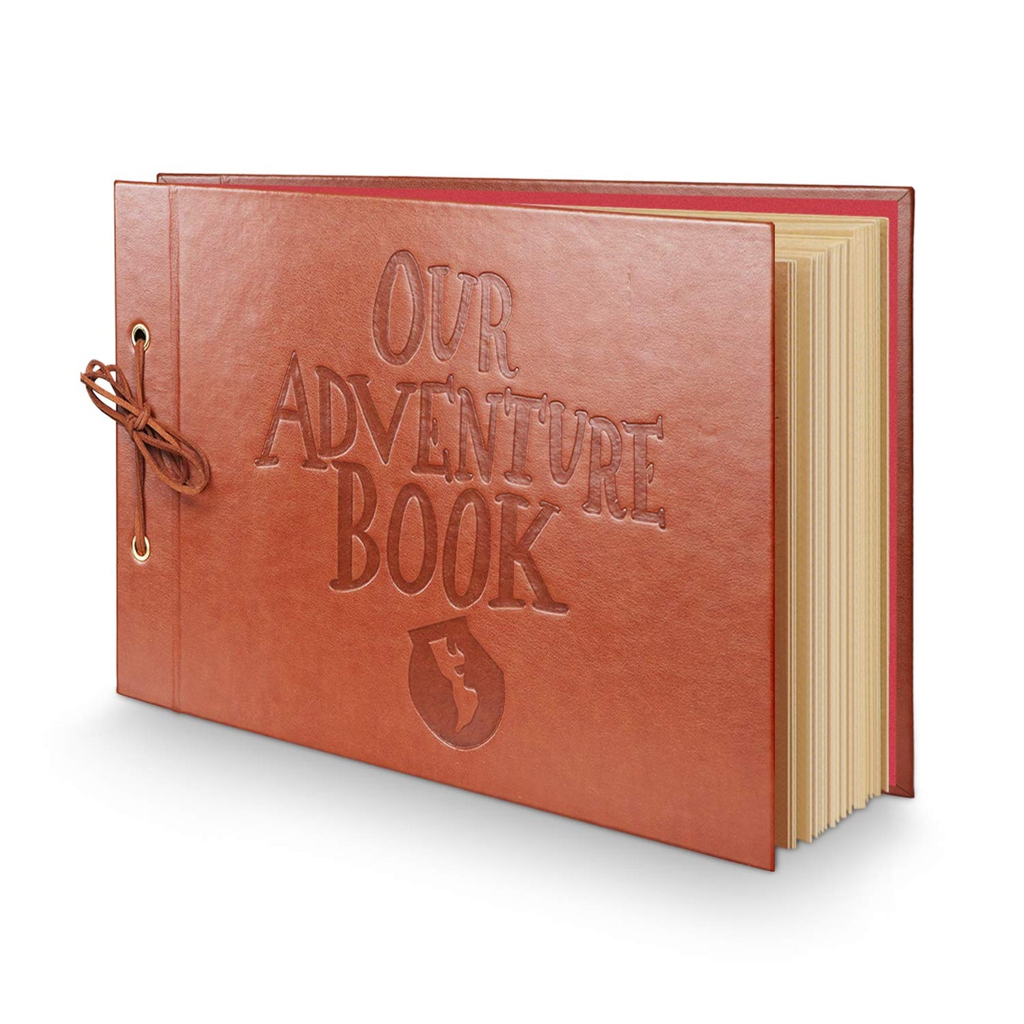 Scrapbook Albums, LUNIQI Leather Embossed Letter Cover Our Adventure Book, Hand Made DIY Collecting Photoes for Family, Party, Marry, Travel, Hold 3X5, 4X6, 5X7, 6X8, Stickers, Gift Box