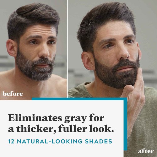 Just For Men Mustache & Beard, Beard Dye for Men with Brush Included & Control GX Grey Reducing Shampoo, Gradual Hair Color for Stronger and Healthier