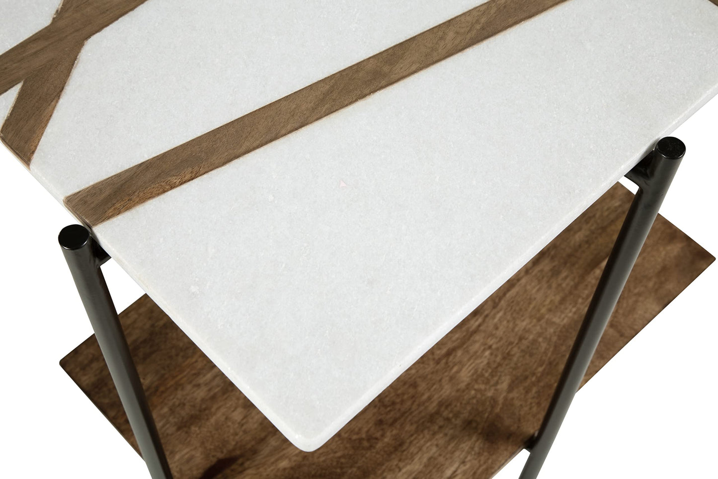 Signature Design by Ashley Braxmore Accent Table, White & Light Brown