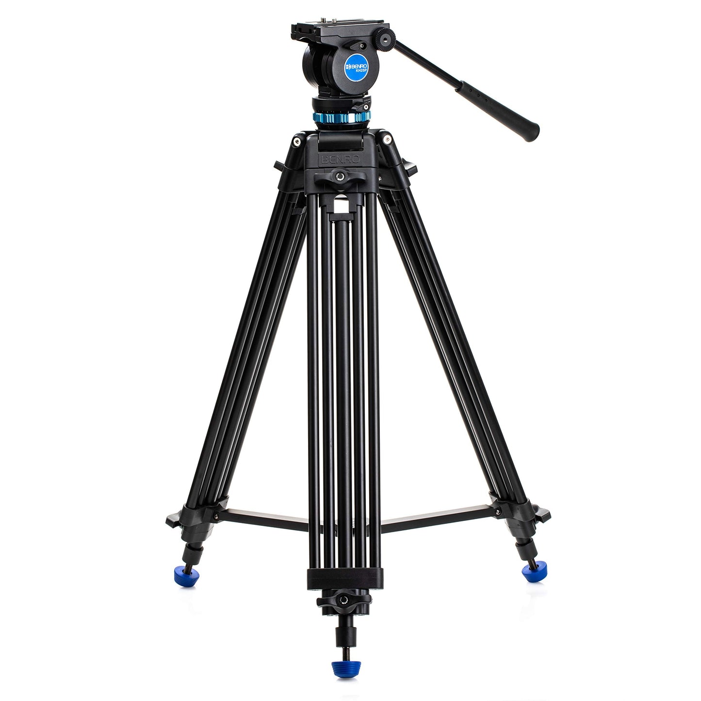 Benro Kh25P Video Tripod With Head, 11Lb Payload, Continuous Pan Drag, Anti-Rotation Camera Plate (Kh25P)