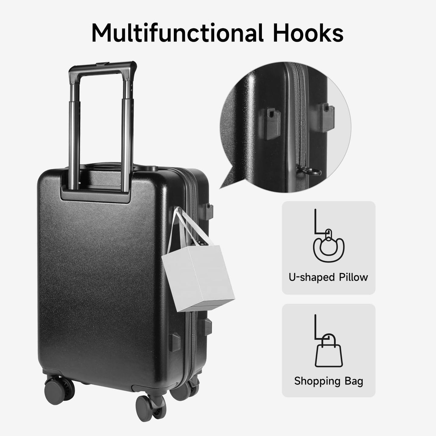 Expandable Travel Carry On Luggage with Smart Front Laptop Pocket, USB-A/C Charging Port & TSA Lock – 20 Inch Spinner Suitcase with Multi-Organizer Front Compartment & Luggage Tag (Airline Approved)