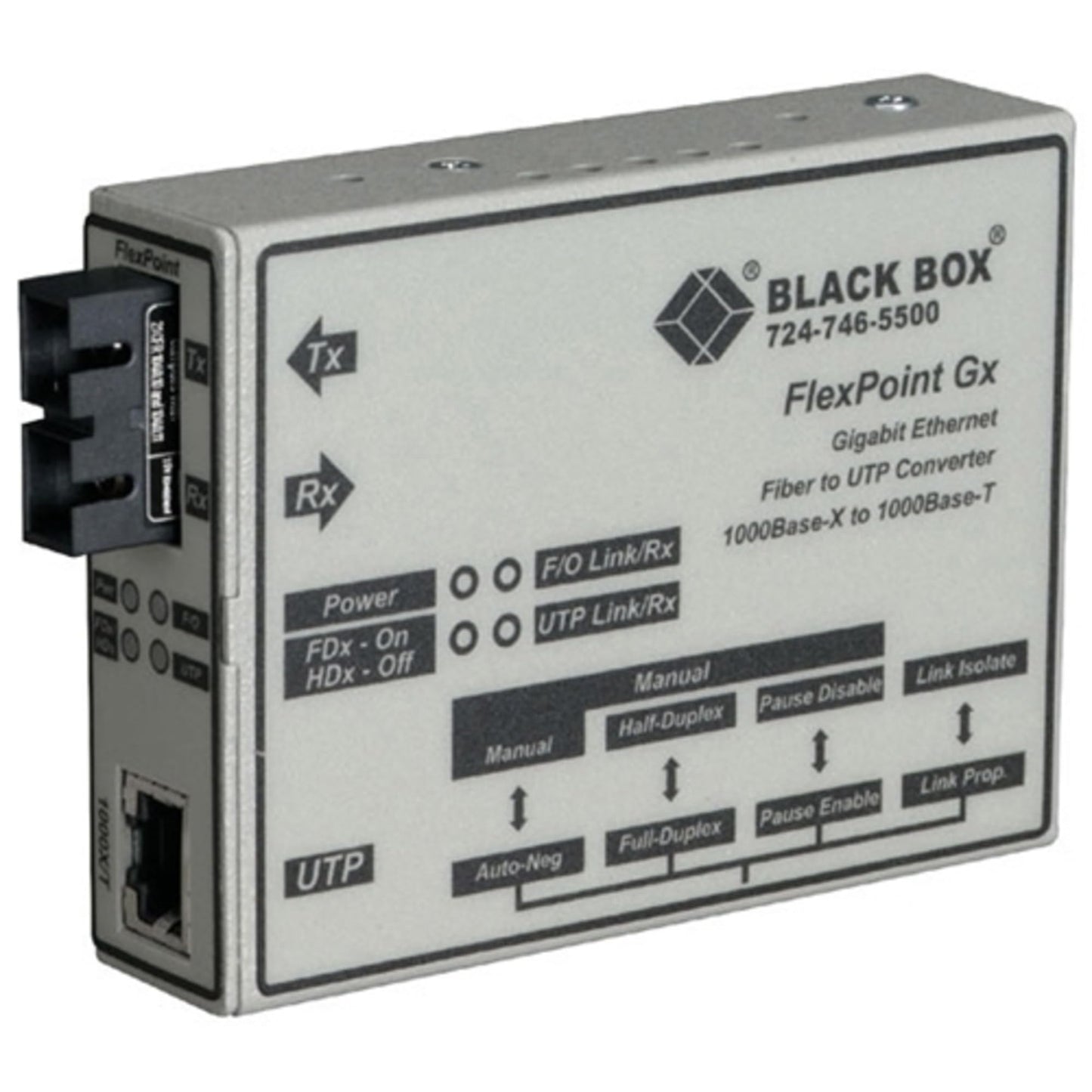 Black Box Network - Lmc1009A-R3 - Flexpoint Gx Gigabit Media Converter 1000Baset
