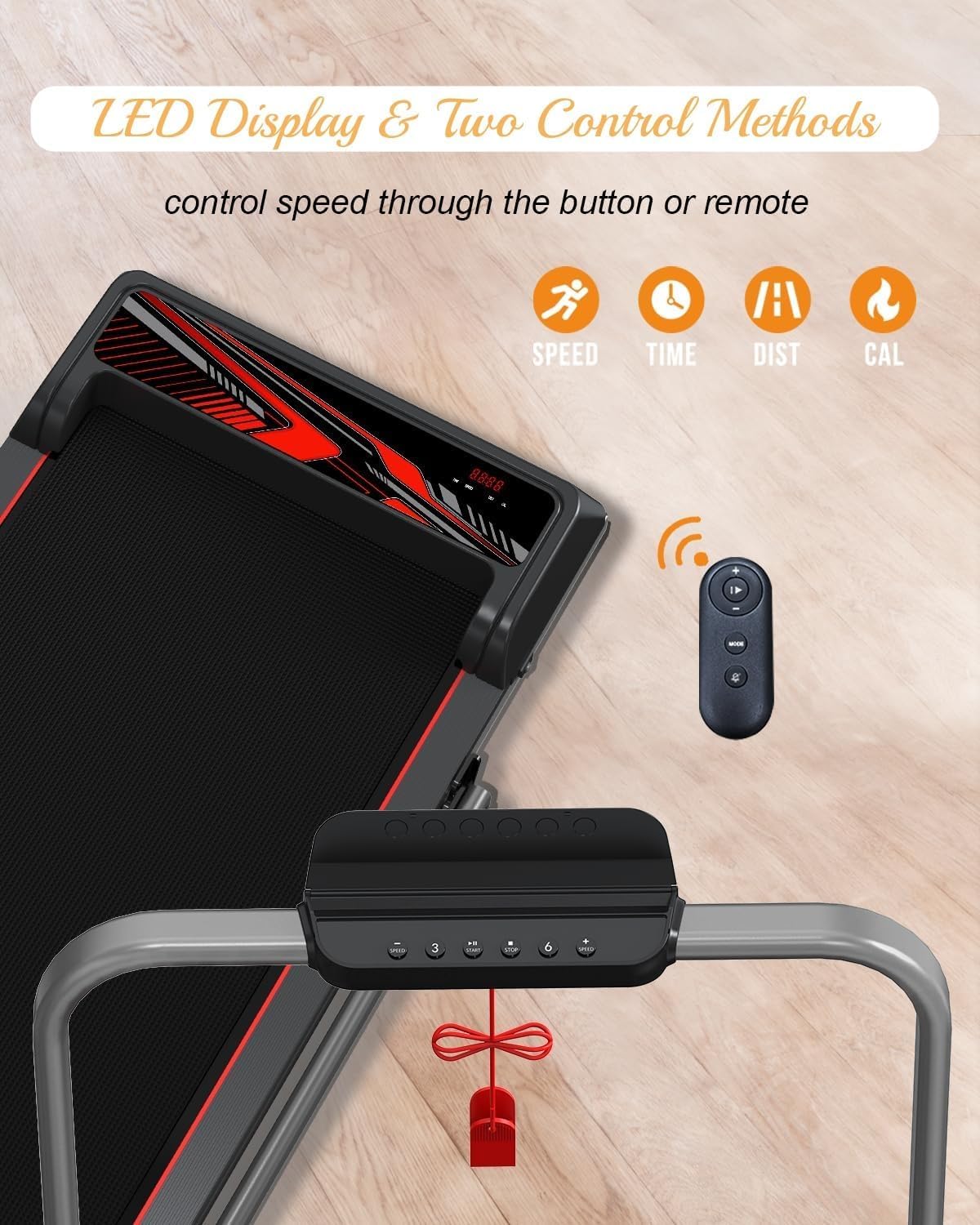 RIVANO Walking Pad Treadmill, 2 in 1 Folding Walking Pad with Incline, Portable Under Desk Treadmill for Home Office Use, Wide Walking Pad with Remote Control, Smart App, Workout Equipment Screen