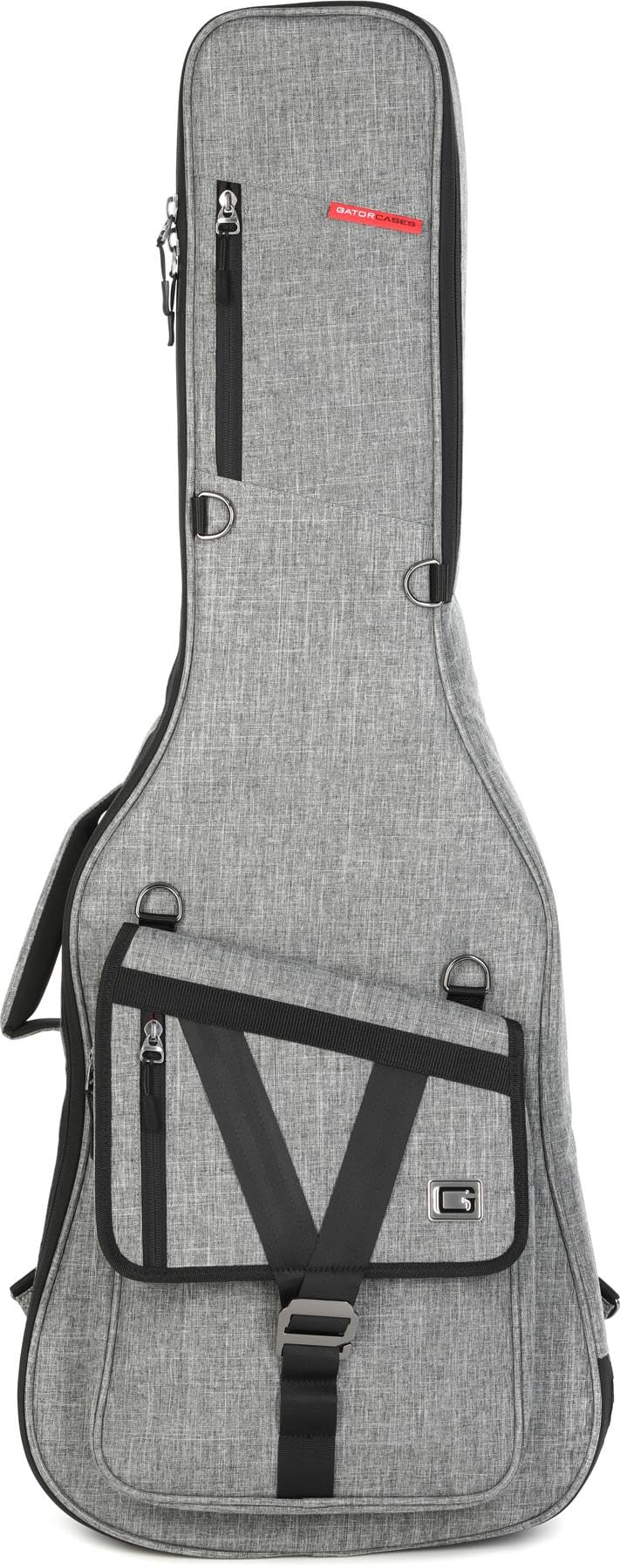 Gator Cases Transit Series Lightweight Electric Guitar Gig Bag with Back Pack Straps and Rubberized Base, Light Grey Exterior (G