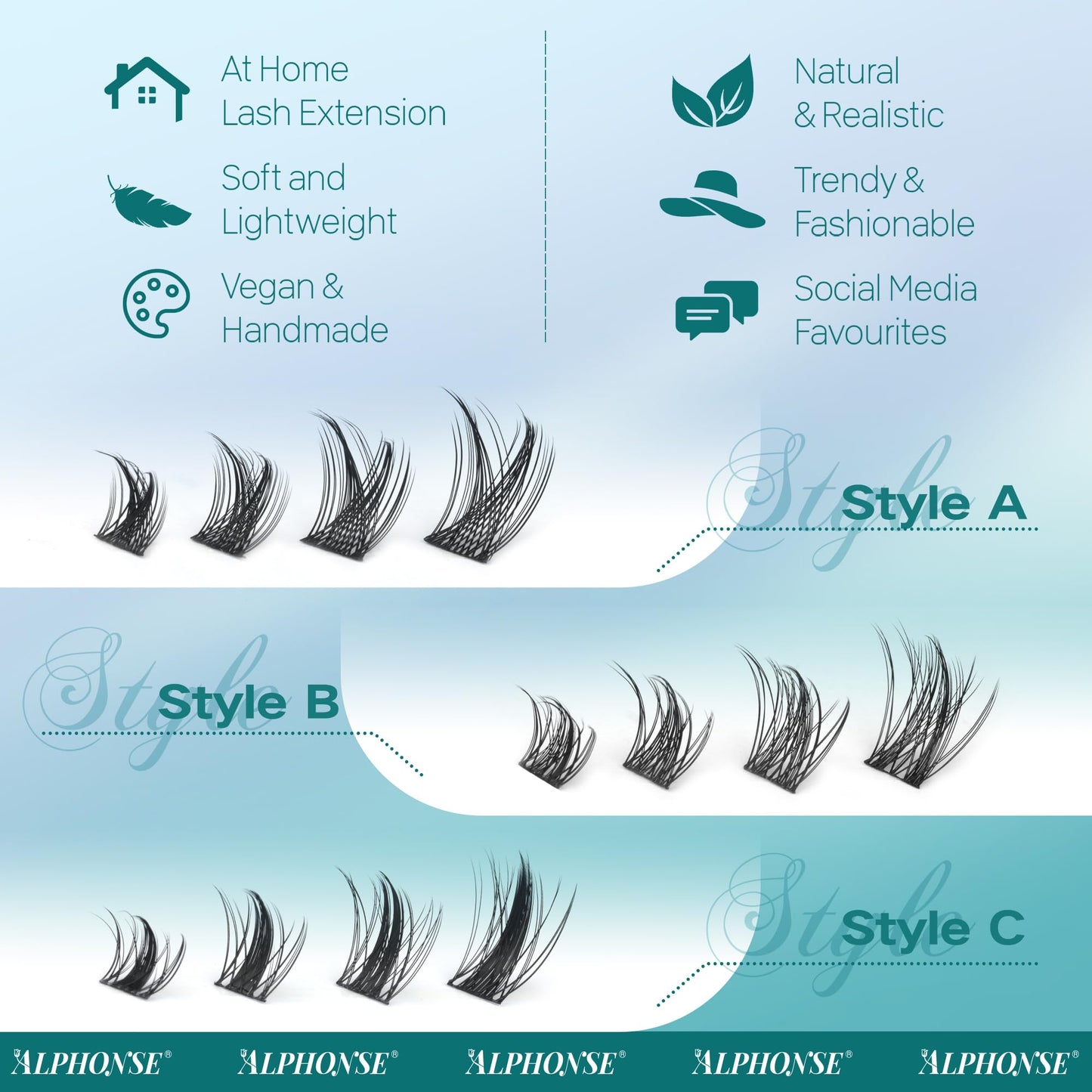 Fairy Lash Clusters 3 Styles Mixed Cluster Eyelash Extensions Wispy 3D Individual Lashes Clusters Natural Look DIY Lash Extensio