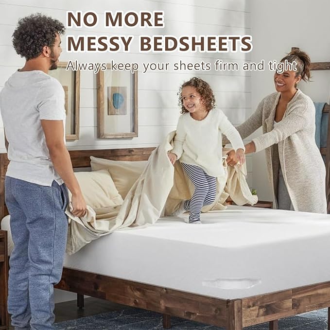 Dyale Bed Sheet Holders, Heavy Duty Straps for Fitted Sheets, Secure Fasteners for Twin Queen King Mattress Sizes (Grey)