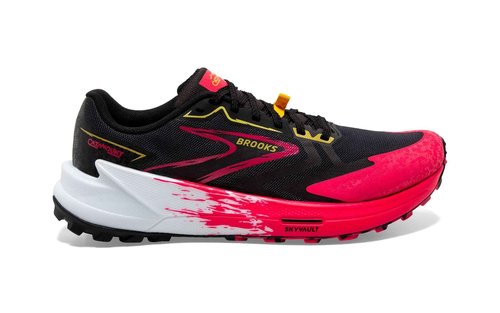 Brooks Women's Catamount 3 Trail Running Shoe - Black/Diva Pink/Lemon Chrome - 5.5 Medium