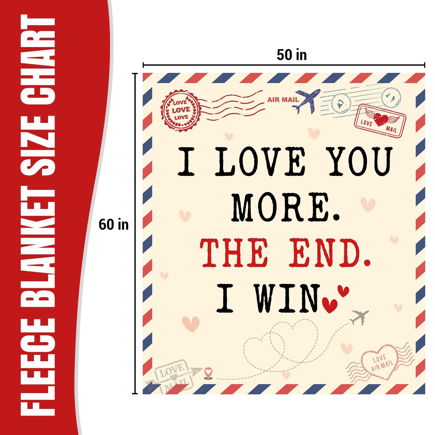WRAPIX Anniversary Wedding Gifts for Women - I Love You More Soft Fleece Throw Blanket 50x60 in - Birthday Gifts for Girlfriend Boyfriend Him Her, Wife Husband Gift Ideas, Couple Blanket