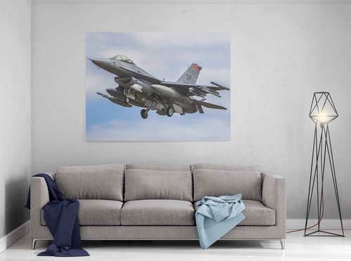 MGSBCXN F-16 Fighter Airplane Canvas Wall Art Prints F-16 Fighting Falcon Fighter Jet Poster Aviation Wall Art Decor U.S Air Force Picture Artwork Military Plane Decoration for Room - 28x40 Inches