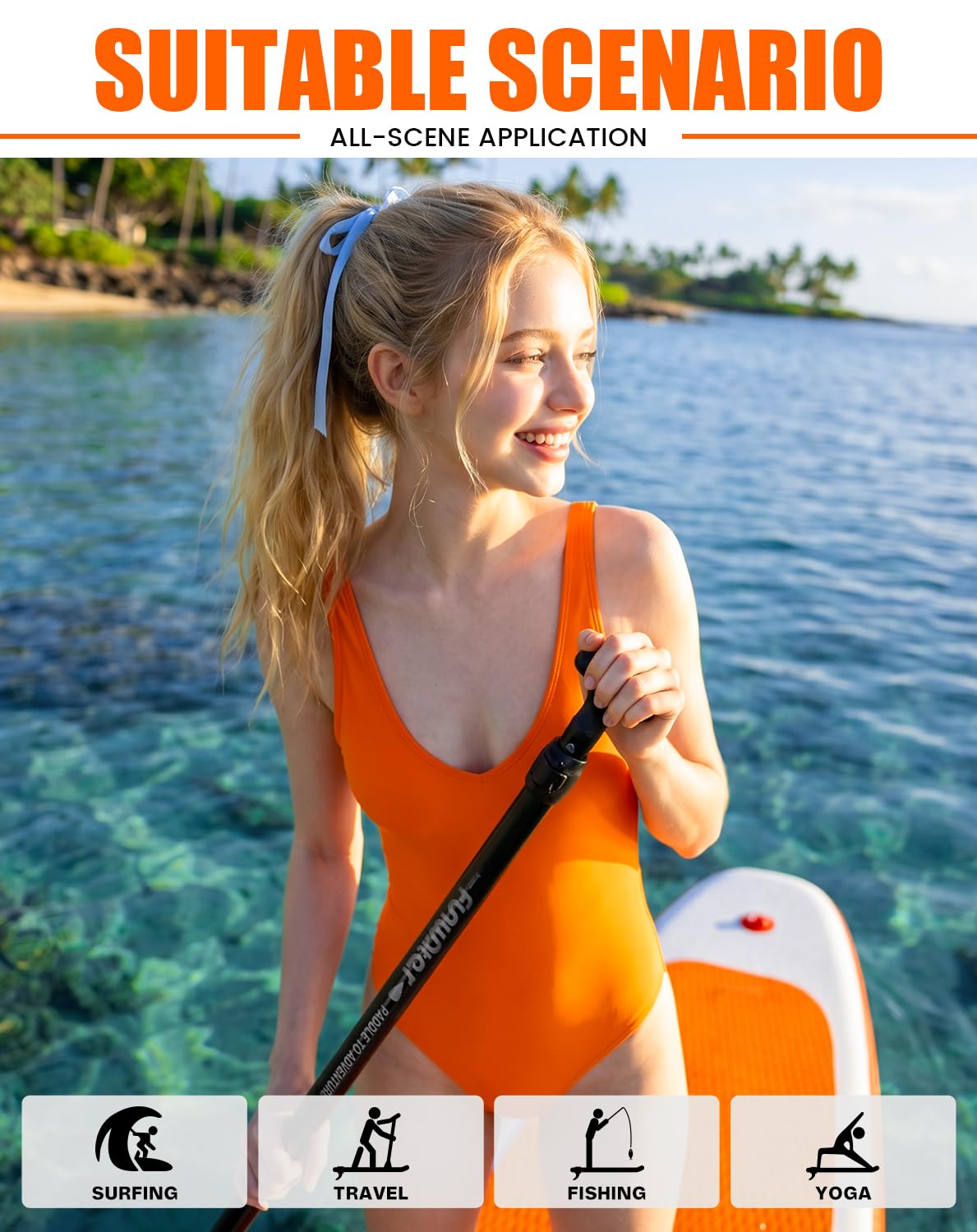 FunWater SUP Inflatable Stand Up Paddle Board 10'6×33"×6" Ultra-Light Inflatable Paddleboard with ISUP Accessories,Fins,Adjustable Paddle, Pump,Backpack, Leash