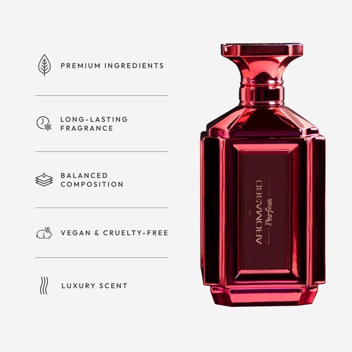Aroma360 Women's Perfume - Luxurious Fragrance - Notes of Grapefruit, Amber, Peppercorn & Sea Moss - Red, 50mL/1.7 fl oz