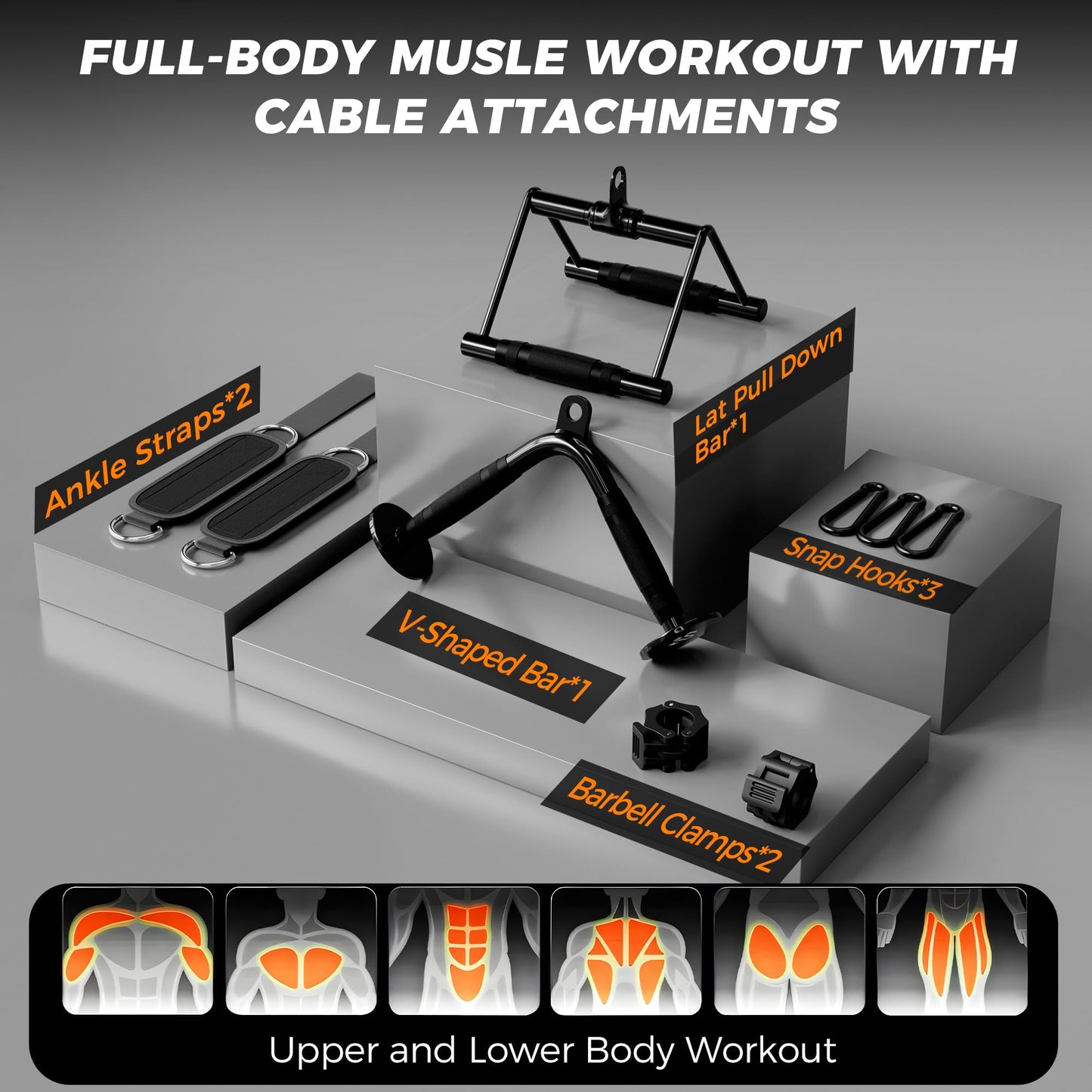 Mikolo Smith Machine, 2200lbs Squat Rack with LAT-Pull Down System & Cable Crossover Machine, Power Rack and Packages (RPRO230CPHGP with Weight Stack)