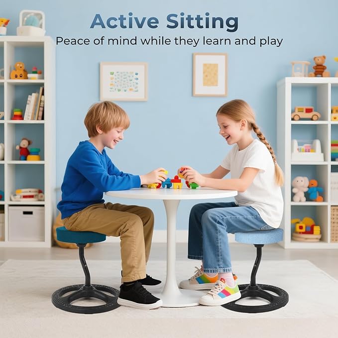 Upaloop ADHD Chair for Kids, Yoga Chairs for Adults, Wobble Stool Active Flexible Seating Desk Chair with Non-Slip Base and Washable Seat Cover for Stability, Balance, Yoga, Office, School, Classroom