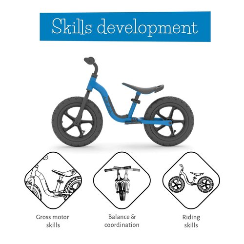 Chillafish Charlie Sport Kids Balance Bike for Ages 2-5, Lightweight Toddler Bicycle Frame, 12 Inch No-Puncture Tires, Adjustable Seat, Carry Handle